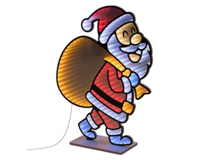 Ecd germany décoration de noël lumineuse avec effet miroir infini, figurine 3d double face, père noël led avec sac, lampe décorative pour fenêtre ou porte avec minuterie, éclairage d'intérieur