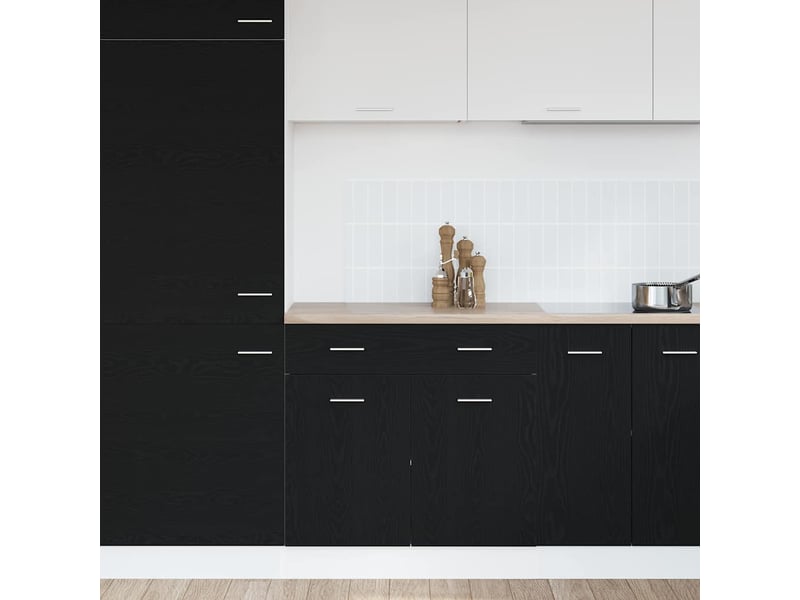  Meuble de rangement cuisine, armoire suspendue chêne noir 80x46x81,5cm  - Conforama D