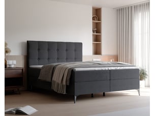 Lit coffre 160x200 cm IDOHOME BAILEY coloris noir