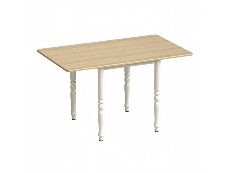  Table extensible 2 à 6 personnes avec 2 rallonges, pour salle à manger, en mdf et acier, 134 × 80 × 75 cm  - Conforama A