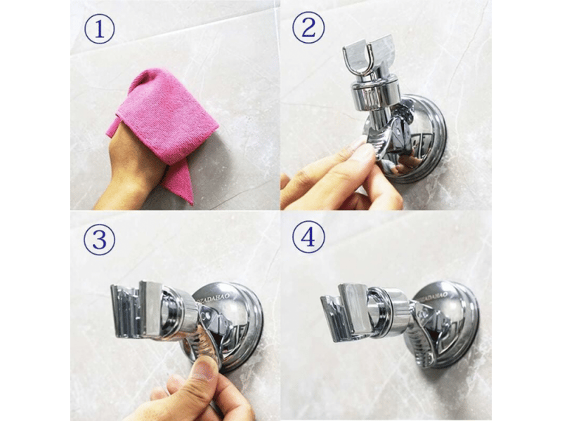  Support de douche à main remplaçable, support de douche à ventouse rotatif à 360° (base à ventouse)  - Conforama E