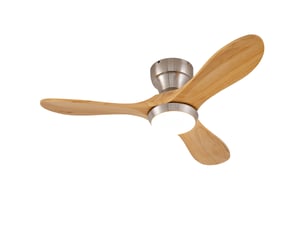 Ventilateur de plafond encastré 36 pouces en bois, 3 pales, led, télécommande, 6 vitesses, réversible, silencieux