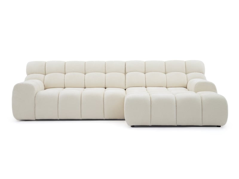 Bobochic canapé d'angle convertible avance-recule électrique andre tissu texturé jaune angle gauche ANDRE - Conforama A