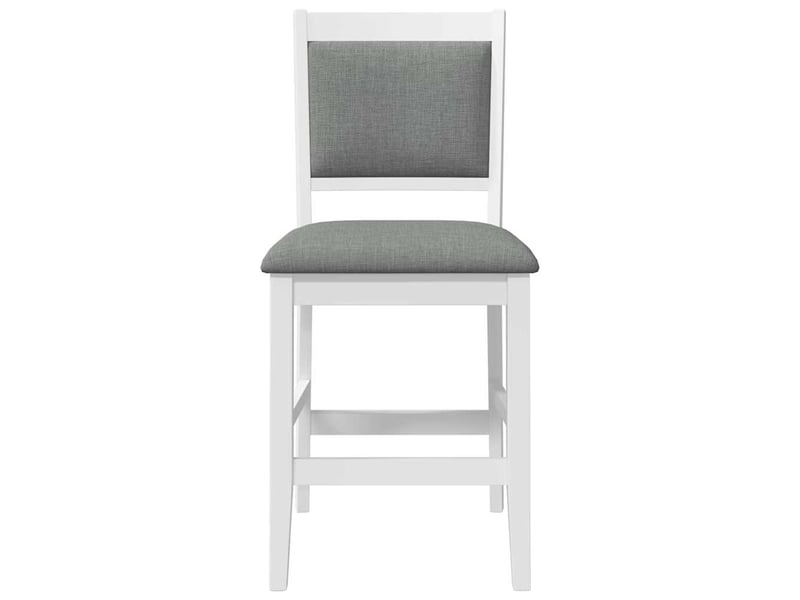  Lot de 2 tabouret de bar avec coussins en bois massif blanc et caoutchouc shl708  - Conforama E