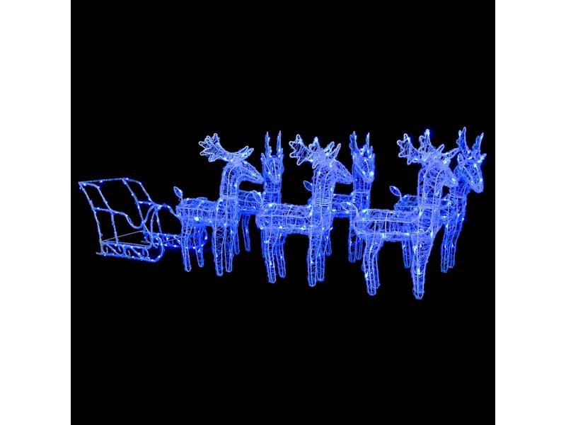  Décoration de noël rennes et traîneau 320 led acrylique  - Conforama B