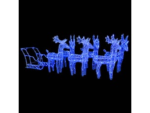 Décoration de noël rennes et traîneau 320 led acrylique