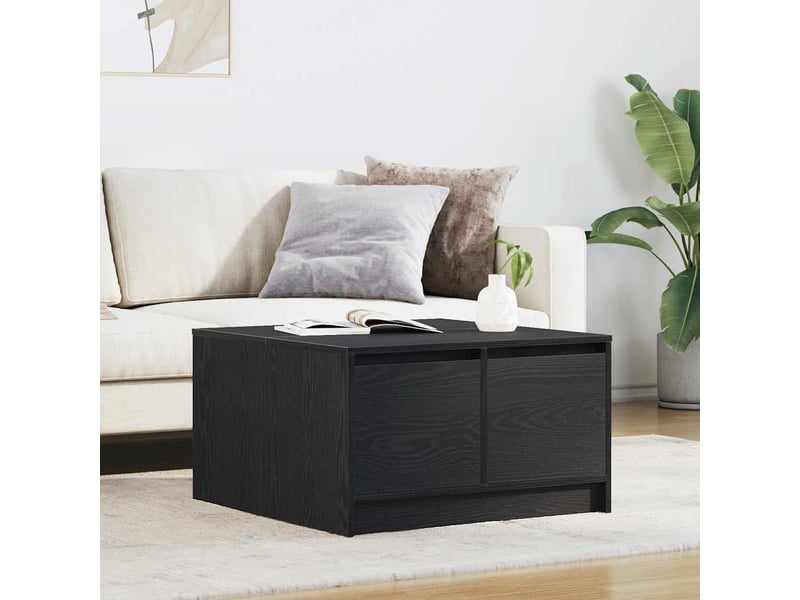  Table basse - table de salon - table à thé avec tiroirs chêne noir 70,5x70x40 cm  - Conforama B