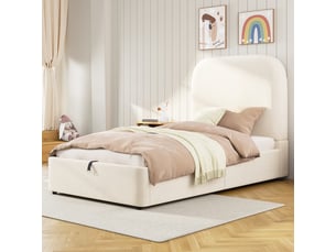 Lit coffre 90x190 cm <strong>MODERNLUXE</strong> <strong></strong> coloris beige