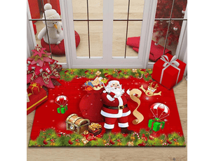 Tapis de sol de noël, paillasson motif décoratif d'intérieur, tapis de bain pour salle et chambre 40 x 60cm