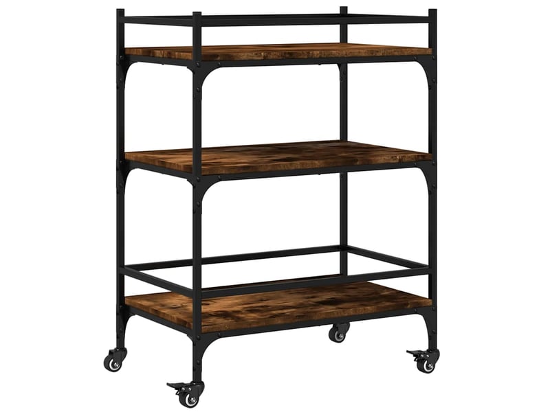  Desserte de cuisine, chariot de rangement chêne fumé 65x40x86,5 cm bois d'ingénierie  - Conforama A