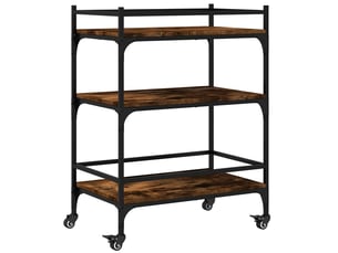Desserte de cuisine, chariot de rangement chêne fumé 65x40x86,5 cm bois d'ingénierie