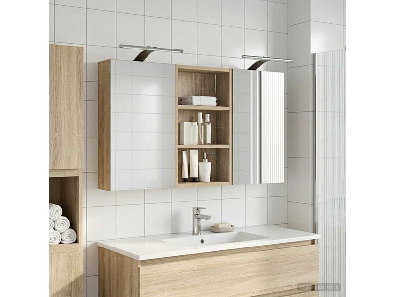  Ensemble de meubles de salle de bain 3 pcs 90x10.5x50 cm shl5807  - Conforama D