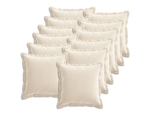 Lot de 12 housses de coussin houten crème 50 x 50 cm tissu chenille cf49005