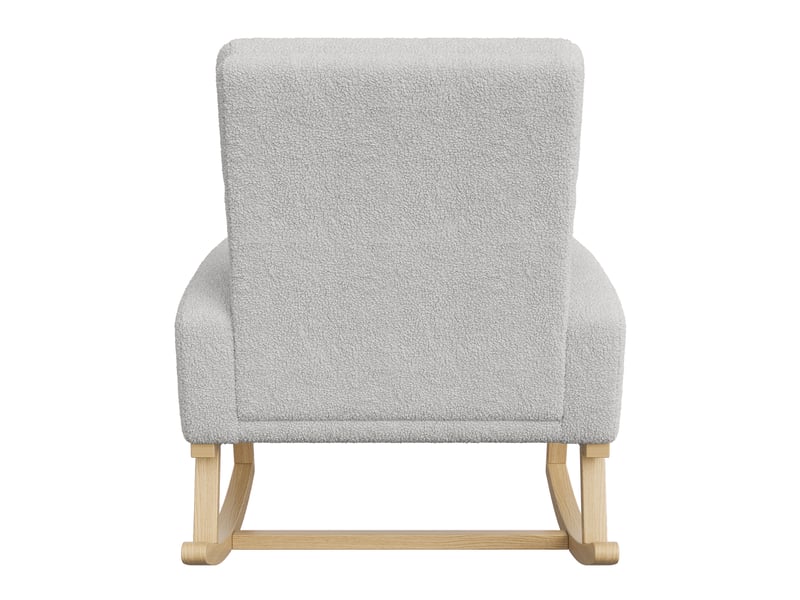  Fauteuil à bascule - 69,2 x 78,5 x 87 cm - gris clair - en tissu bouclette - chaise à bascule confortable avec pieds en bois  - Conforama D