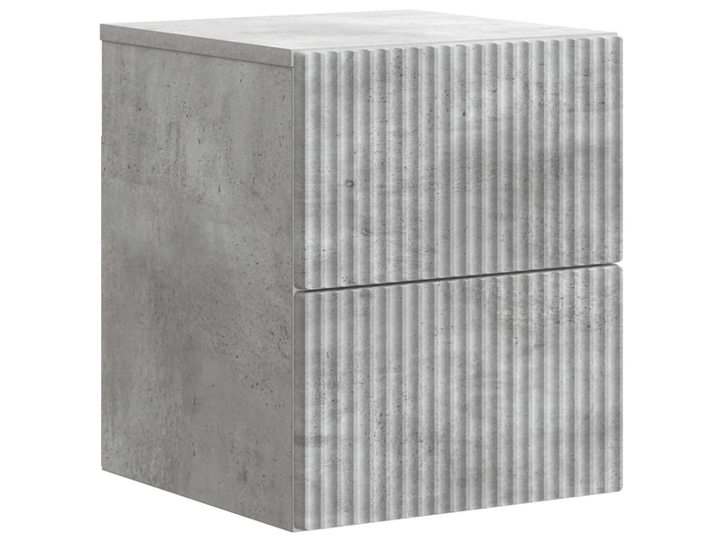  Table de chevet - cabinet de chevet - table de nuit mural 2 pièces gris béton 33 x 34,5 x 40 cm  - Conforama D