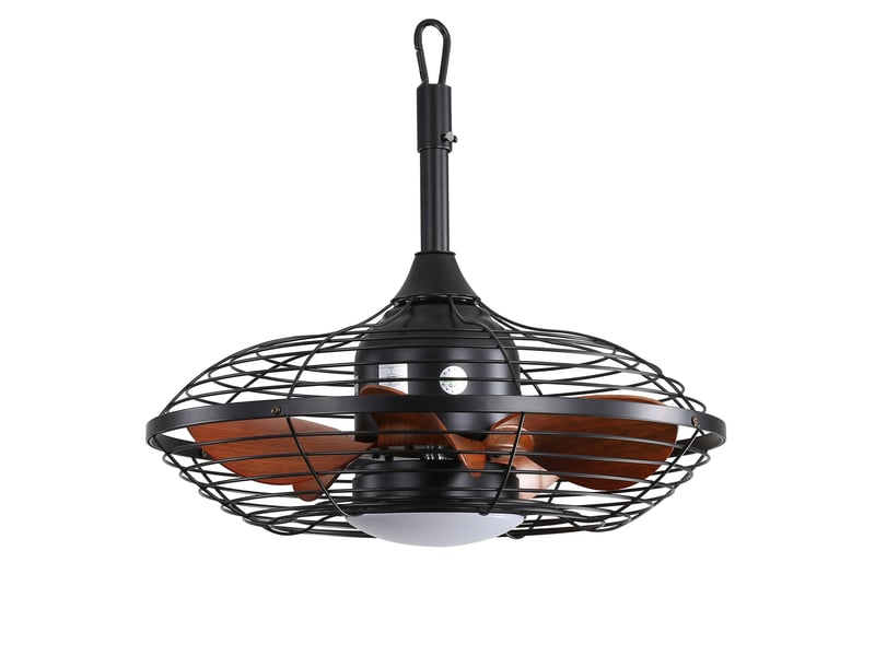  Ventilateur de plafond 51 cm noir avec led 18w, 3 températures, 5 pales abs et télécommande  - Conforama A