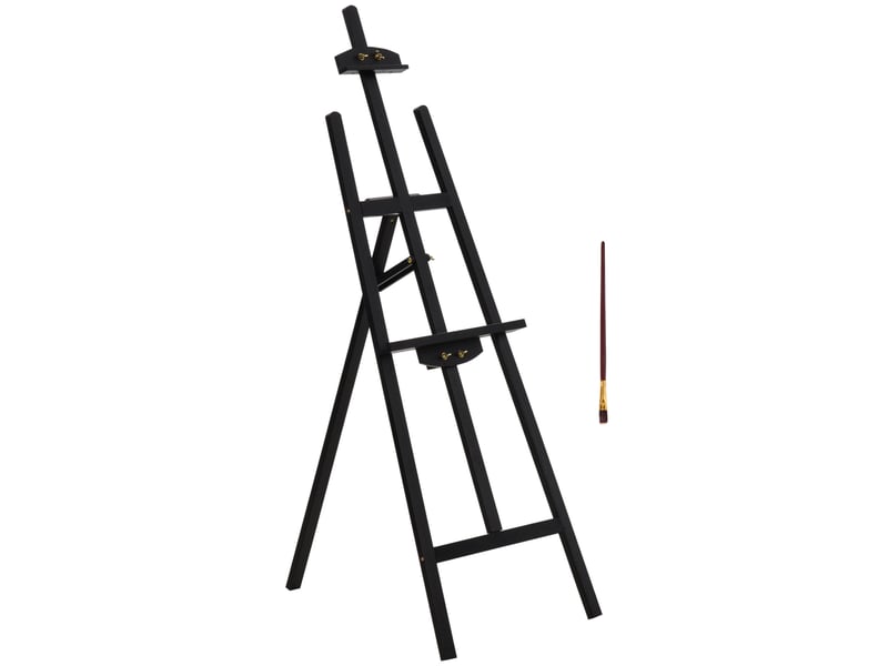  Chevalet d'artiste sur pieds dim. 51,5l x 71,5l x 134,5h cm réglable inclinaison 90° max. Bois de pin  - Conforama B