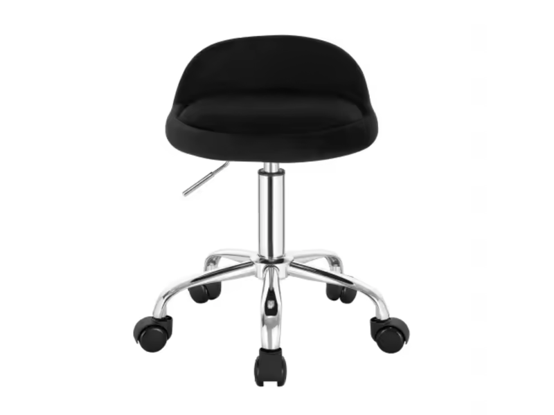  Chaise de bureau pivotante réglable en hauteur avec roulettes - lpospi - dossier bas ergonomique, velours noir  - Conforama A