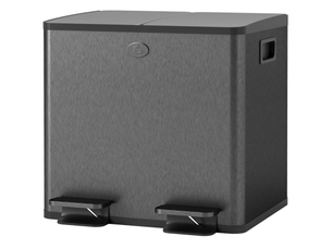 Poubelle double 2 x 15 l à pédale avec couvercle fermeture douce evryae