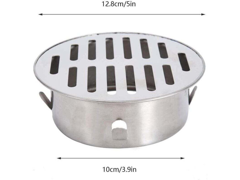  Siphon sol acier inox evier balcon rond anti-obstruction amovible jardin evacuation toit 110 bouche plate  - Conforama C