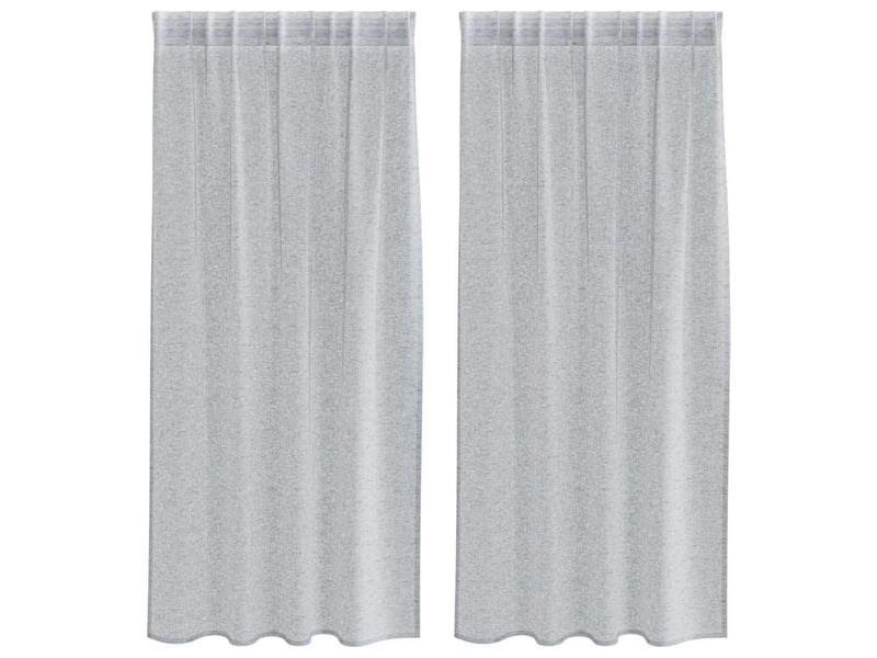  Lot de 2 rideaux en voile, voilage gris foncé 175 x 140 cm polyester cf43924  - Conforama A