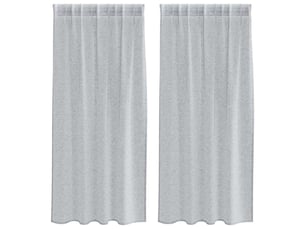 Lot de 2 rideaux en voile, voilage gris foncé 175 x 140 cm polyester cf43924