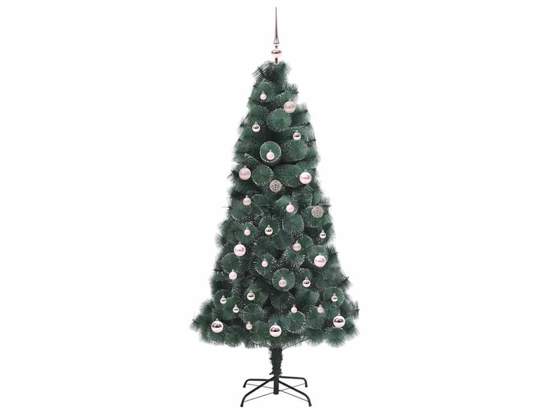  Sapin de noël artificiel, arbre de noël pré-éclairé avec ensemble de boules shl4621  - Conforama C