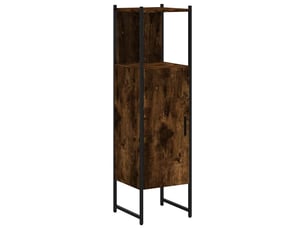 Armoire de salle de bain, meuble de rangement chêne fumé 33x33x120.5 cm