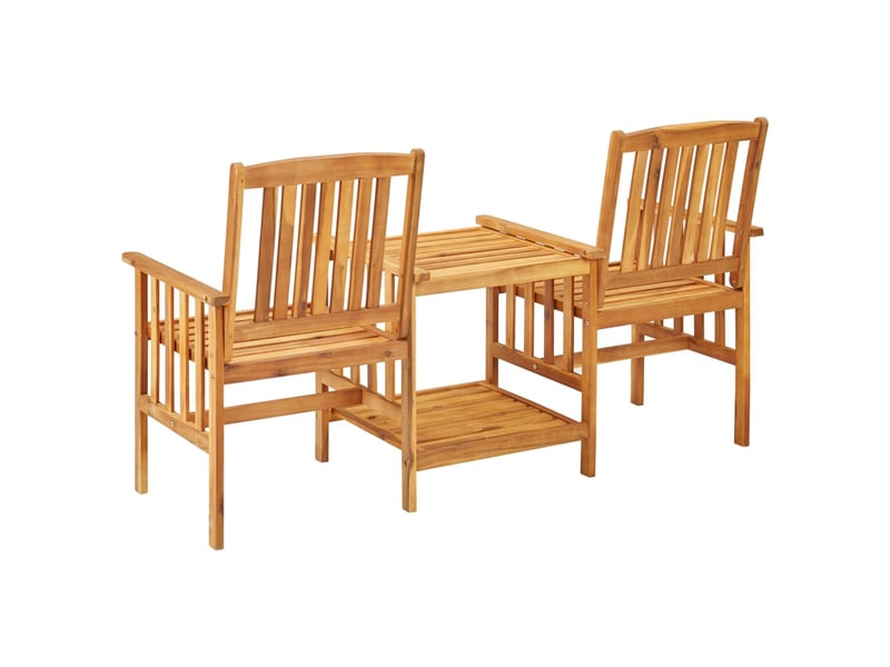  Chaises de jardin avec table à thé et coussins acacia solide cf30797  - Conforama D