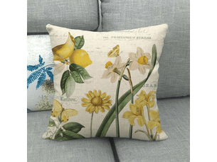 Lot de 4 housse de coussin - 45 x 45 cm lot de 4 imperméable jonquille motif canapé taie d'oreiller pour patio jardin salon chambre décoration, jaune