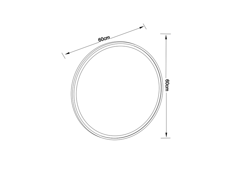  Miroir de salle de bains 60x60 cm rond lumineux argenté  - Conforama D