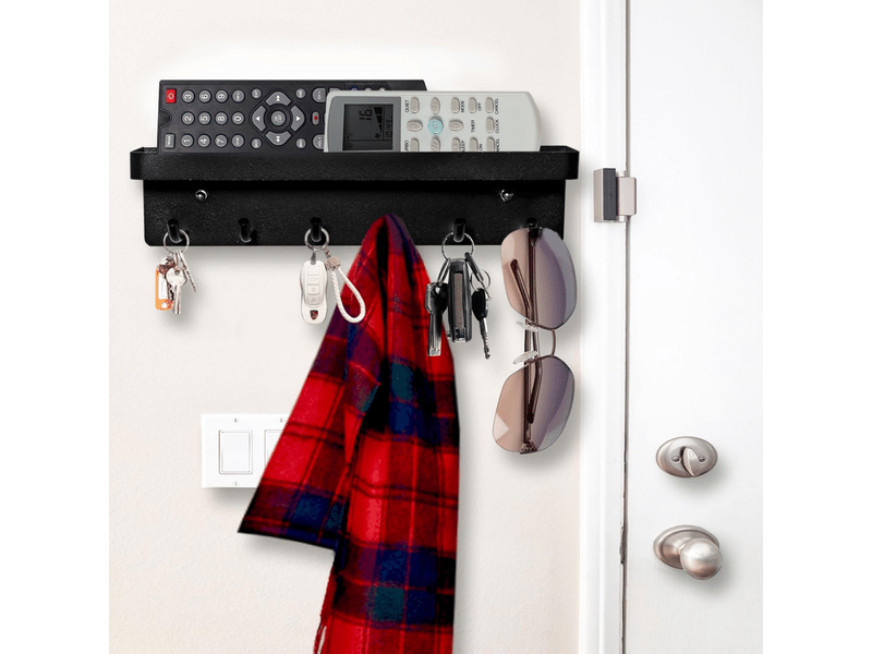  6 crochets porte clé mural, multifonctionnel auto-adhésif ou perçage installation adapté à l'entrée, au bureau, à la salle de bain et au salon(noir)  - Conforama D