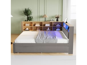 Lit 2 places 140x200 cm Radiant Stride coloris gris