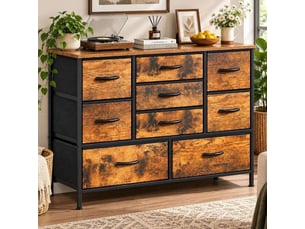 Chiffonnier 9 tiroir(s)    <strong>GENERIC HOME</strong> <strong></strong> coloris marron largeur 100 cm hauteur 76 cm