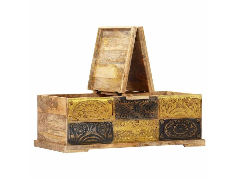  Table basse - table de salon - table à thé 100x50x35 cm bois de manguier massif  - Conforama C