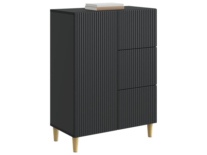 Buffet - bahut - meuble de rangement avec tiroir noir 66 x 34,5 x 90 cm bois d'ingénierie - Conforama C