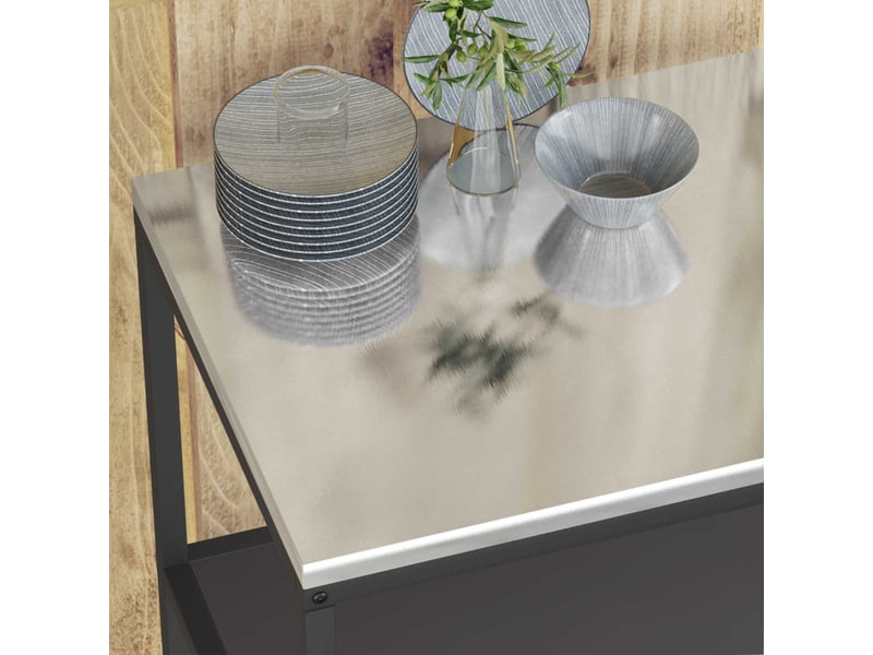 Étagère de cuisine, étagère de rangement hattem noir 90x50x92cm acier - Conforama E