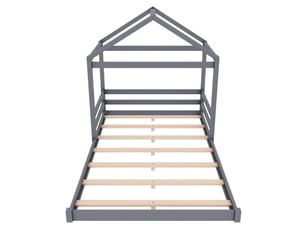 Lit cabane 140x200 cm MAISONORA   coloris gris