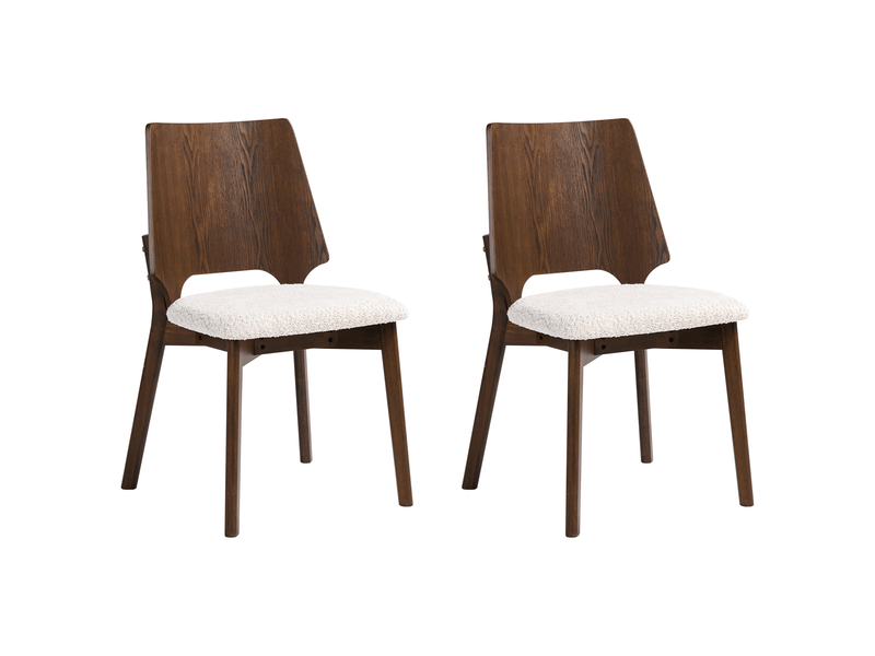 Lot de 2 chaises de salle à manger abee marronbeige  - Conforama D