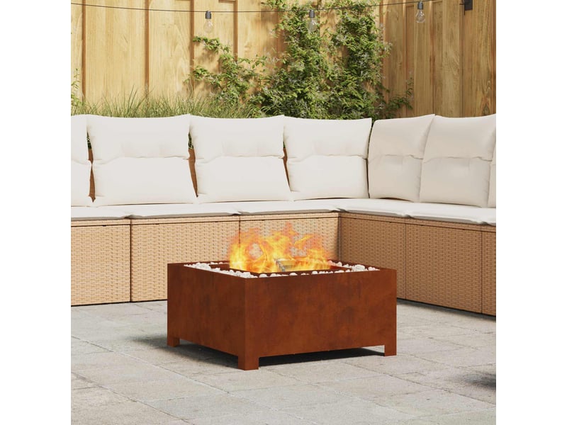  Brasero exterieur, foyer camping rouillé 60x60x30 cm acier patiné shl84679  - Conforama B