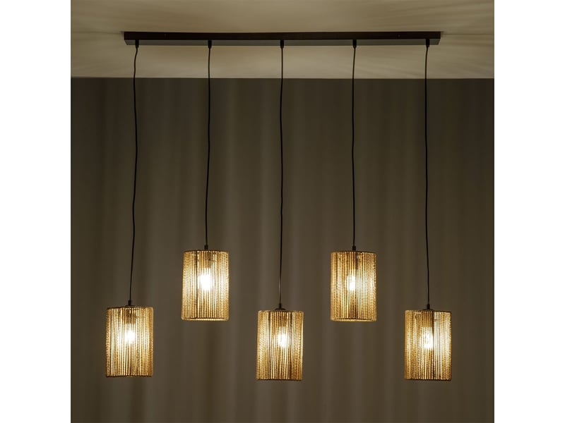  Lustre suspendu à 5 lumières avec abat-jour en papier nivaro  - Conforama B