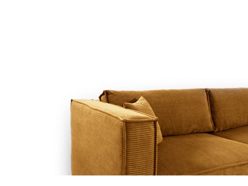  Canapé d'angle convertible en velours côtelé keymon beige (poso 01)  - Conforama D