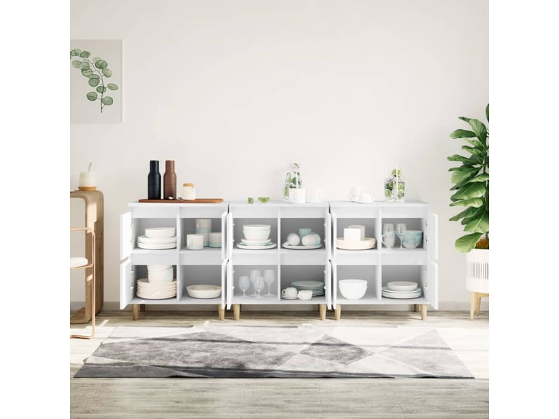  Buffets 3 pcs - bahut - meuble de rangement blanc 60x35x70 cm bois d'ingénierie  - Conforama C