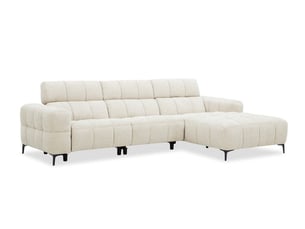 Canapé d'angle droit fixe DECO IN PARIS KM7965-3M-BEI 5 places Velours beige