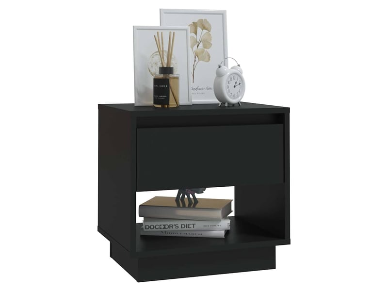  Table de chevet - cabinet de chevet - table de nuit noir 45x34x44 cm bois d'ingénierie  - Conforama B