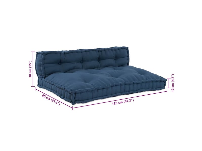  Coussin de canapé sur palette, coussin de chaise 2 pc tissu indigo cf54203  - Conforama E