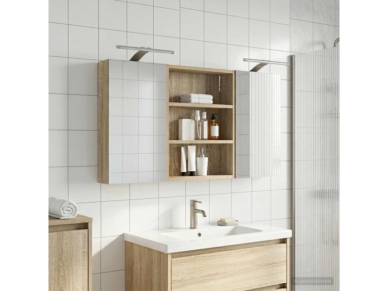  Ensemble de meubles de salle de bain 3 pcs 100x10.5x50 cm shl5974  - Conforama B