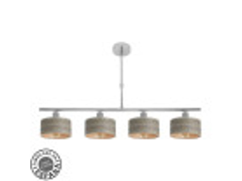  Lampe de plafond fabrilamp gilda chromebois gris 4 x e14 hauteur réglable 39-56 cm 76x14 cm 190354083 - Conforama B