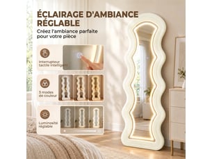 Miroir  à poser coloris blanc <strong></strong>  <strong></strong> - 60 cm x 5.5 cm