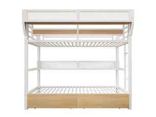 Lit mezzanine 90x200 cm <strong>ZOVIRA</strong>  <strong></strong> coloris blanc
